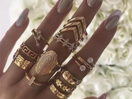 Boho Gold Yüzük Seti (10 adet)